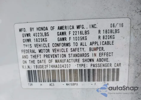 2017 Acura Ilx Premium Package/Technology Plus Package z USA, uszkodzony, nr VIN 19UDE2F74HA004207